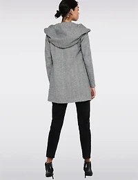 Manteau Léger à Coupe Droite avec Capuche, Poches & Fermeture Éclair par Only