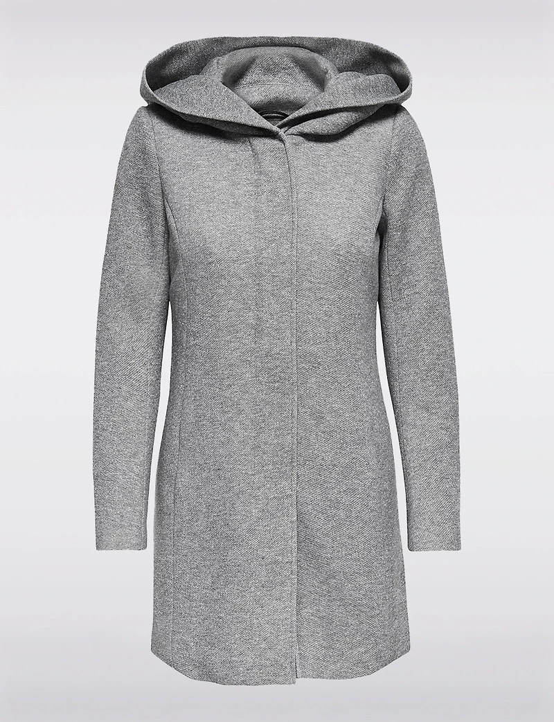 Manteau Léger à Coupe Droite avec Capuche, Poches & Fermeture Éclair par Only