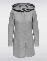 Manteau Léger à Coupe Droite avec Capuche, Poches & Fermeture Éclair par Only