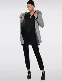 Manteau Léger à Coupe Droite avec Capuche, Poches & Fermeture Éclair par Only
