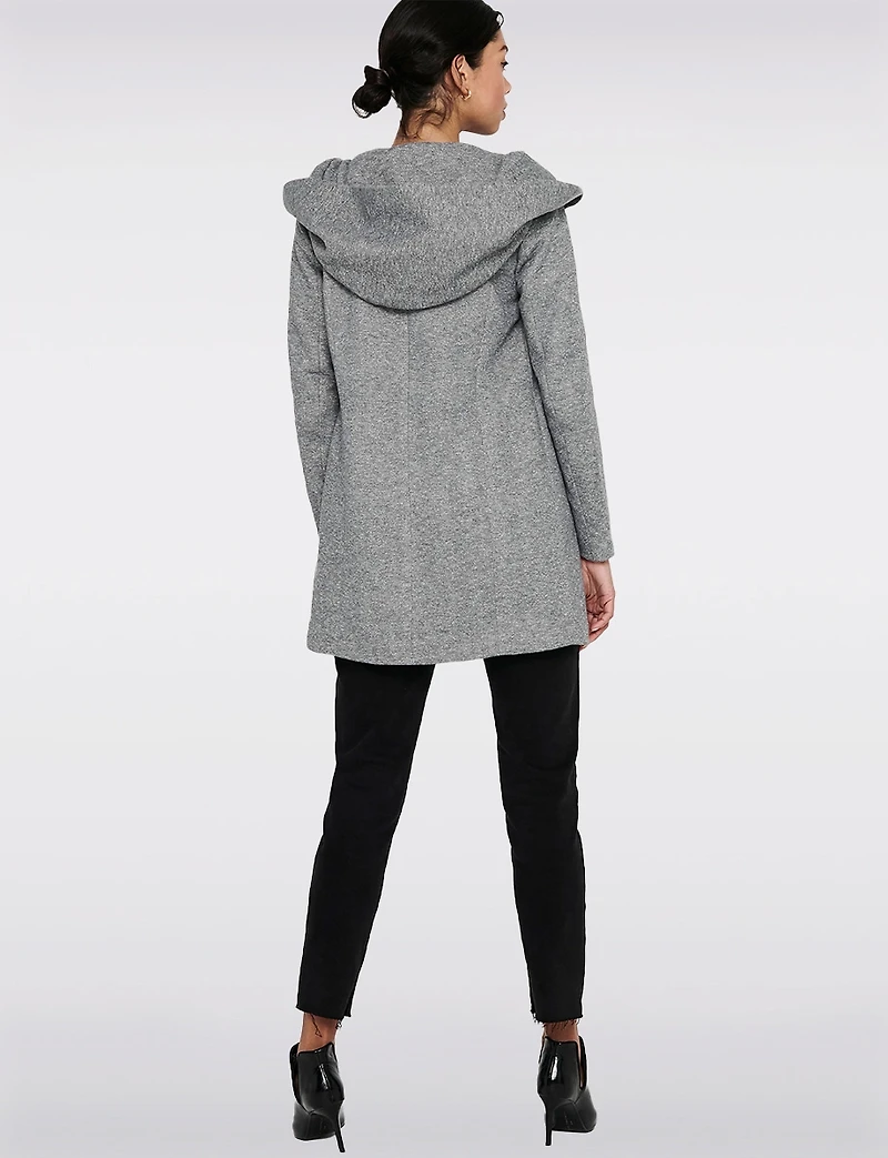 Manteau Léger à Coupe Droite avec Capuche, Poches & Fermeture Éclair par Only