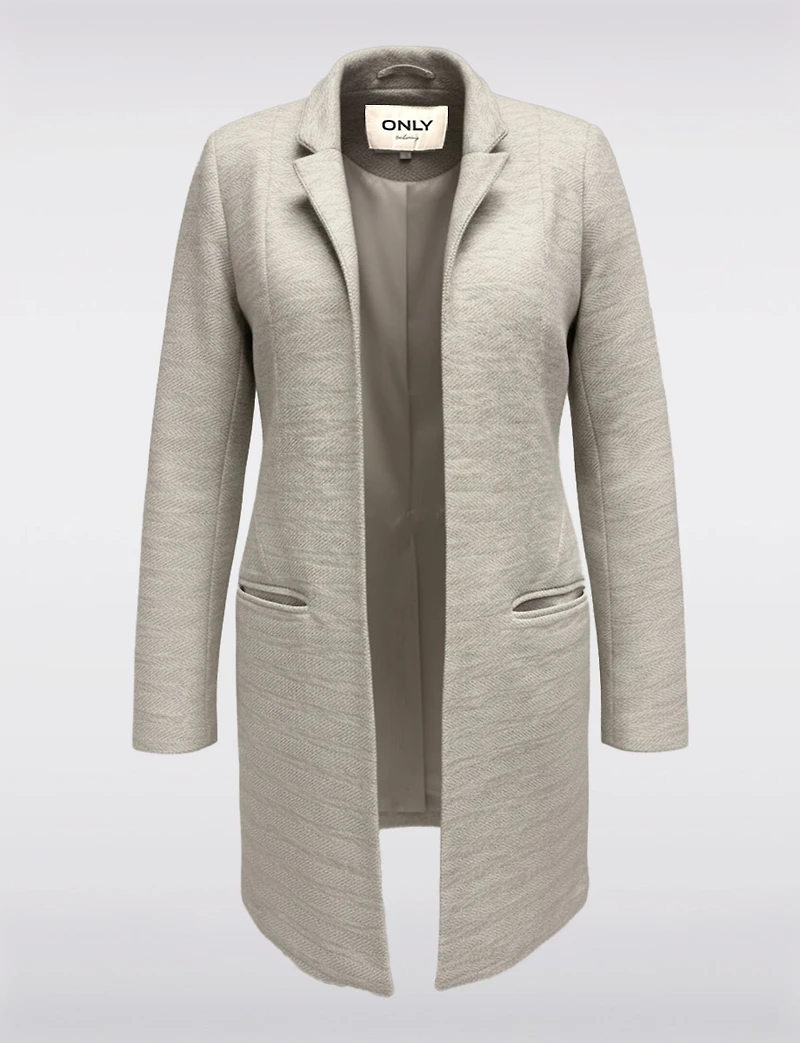 Blazer Coatigan à Coupe Droite Devant Ouvert Col Cranté & Poches Par Only