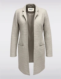 Blazer Coatigan à Coupe Droite Devant Ouvert Col Cranté & Poches Par Only