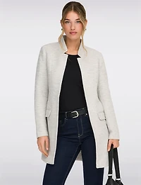 Blazer Coatigan à Coupe Droite Devant Ouvert Col Cranté & Poches Par Only