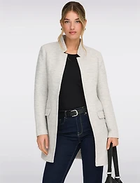 Blazer Coatigan à Coupe Droite Devant Ouvert Col Cranté & Poches Par Only