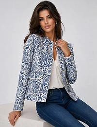 Manteau Matelassé Court à Imprimé Floral Tendance avec Poches Plaquées par Only