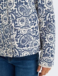 Manteau Matelassé Court à Imprimé Floral Tendance avec Poches Plaquées par Only