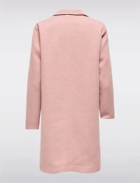 Manteau Mi-Long en Mélange de Coton À Boutonnage Simple & Col Revers par Only