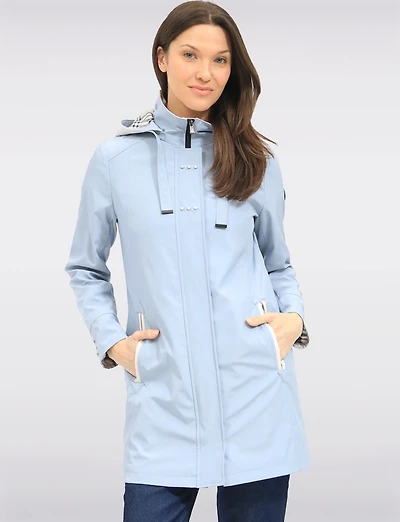 Manteau Imperméable en Végan Breathe-Tech® Avec Détail à Carreaux par Saki