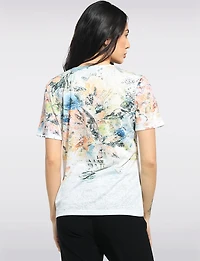 Haut Tricoté À Fleurs Avec Manches Courtes & Détails De Strass Par Beta's Choice