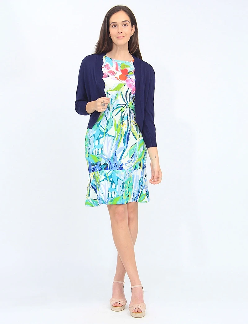 Cardigan Extensible à Devant Festonné & Manches Trois-Quarts par Ninety Clothing