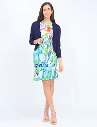 Cardigan Extensible à Devant Festonné & Manches Trois-Quarts par Ninety Clothing