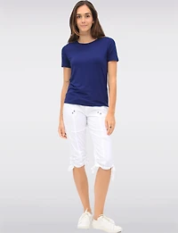 Capri Cargo Coton Extensible avec Fronces Latérales à L'ourlet par Dash