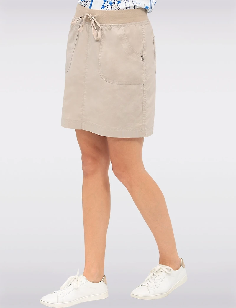 Jupe Légère en Coton Extensible avec Short Intégré et Poches par Dash
