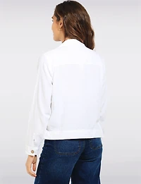 Veste Coupe Camionneur Légère en Mélange de Lin Uni avec Poches Par Dash