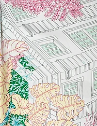 Foulard Triangulaire Légère avec Finition Satinée et Imprimé Tropical Éclatant