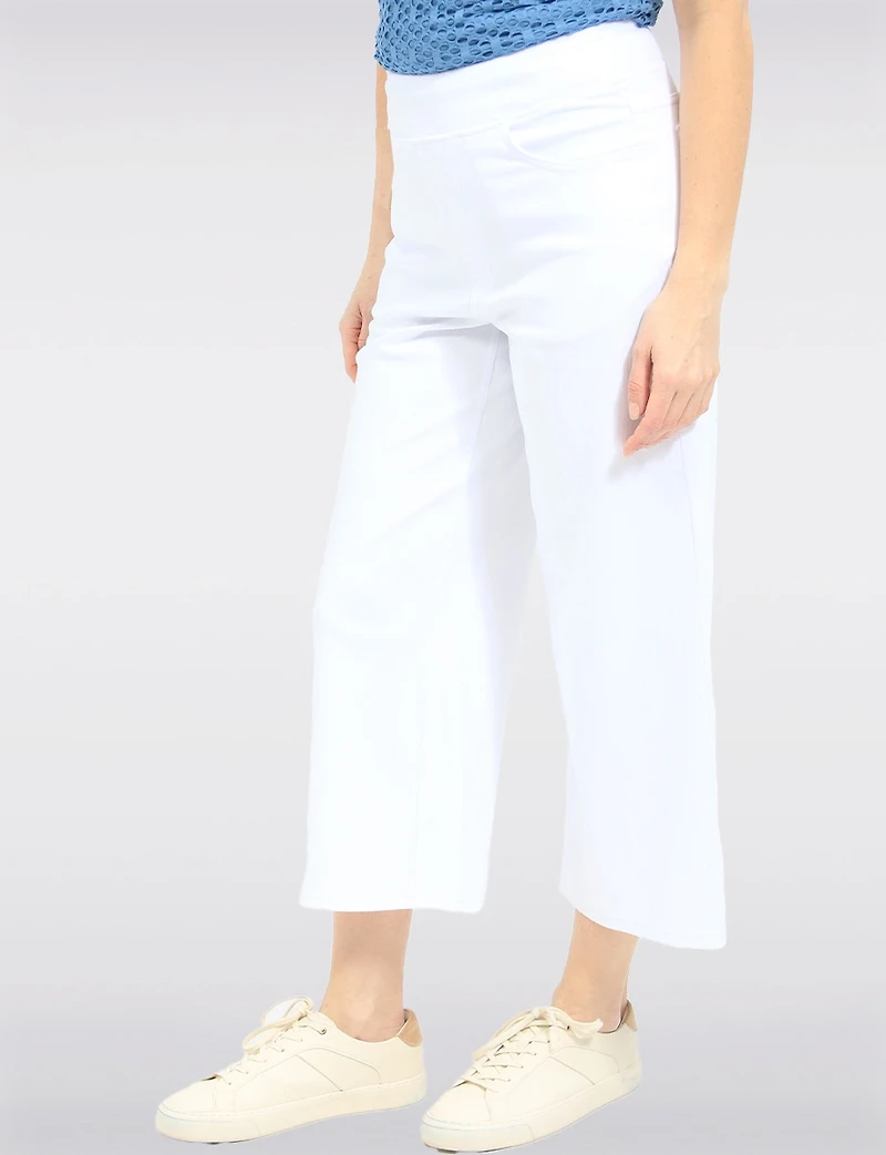 Pantalon Capri Évasé Jambes Larges Extensible Sans Fermeture Éclair Par Compli K