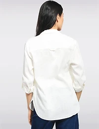 Chemise en Mélange de Lin Manches Longues & Ourlet Asymétrique par Julia Paradis