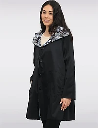 Veste Imperméable Réversible à Motif Floral Capuche Accordéon & Coupe Légère