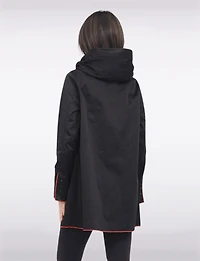 Veste Imperméable Réversible À Carreaux – Capuche Accordéon, Liseré Rouge