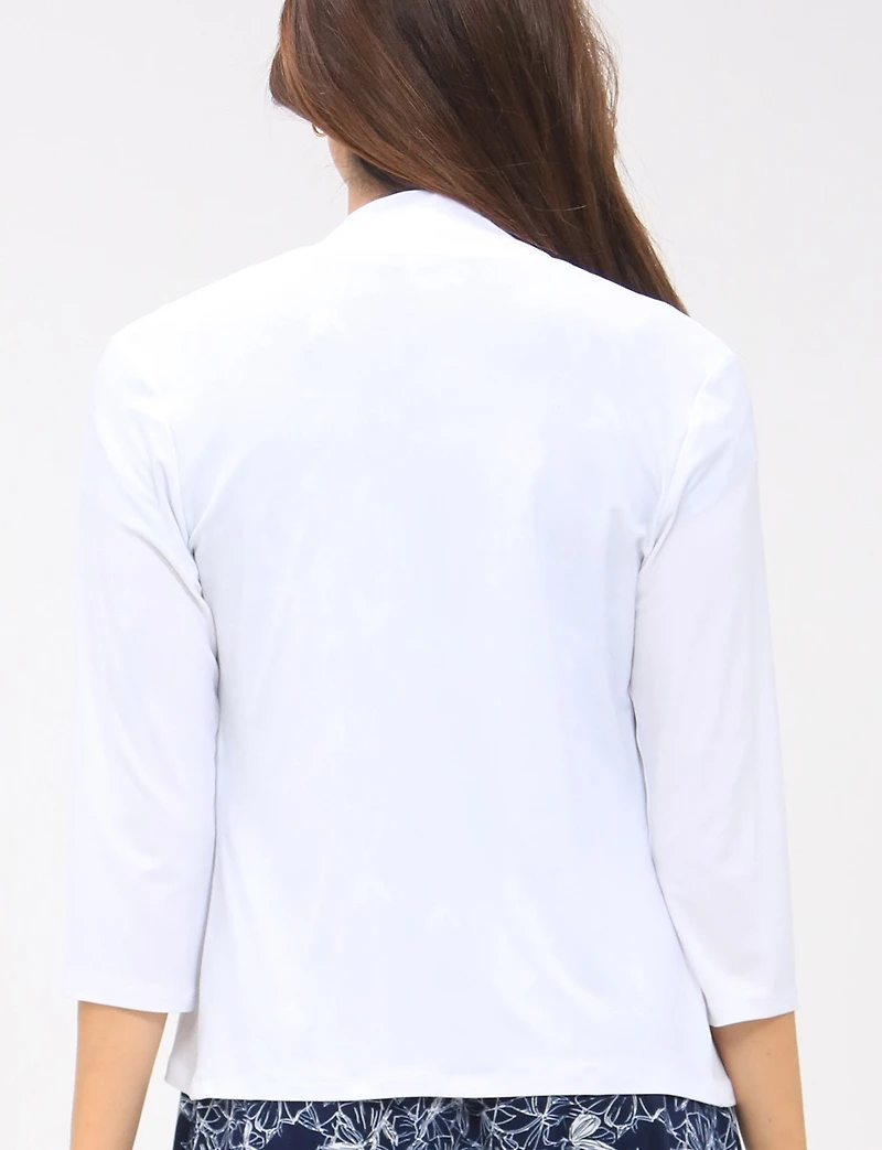 Cardigan Léger et Fluid Ouvert à Manches 3/4 -Tricot Doux & Polyvalent par Perle