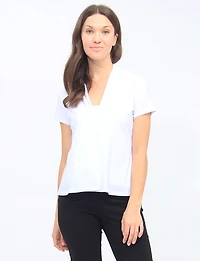 Cardigan Léger et Fluide Ouvert Devant à Manches Courtes Style Multicouche Perle