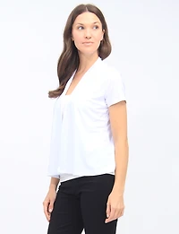 Cardigan Léger et Fluide Ouvert Devant à Manches Courtes Style Multicouche Perle