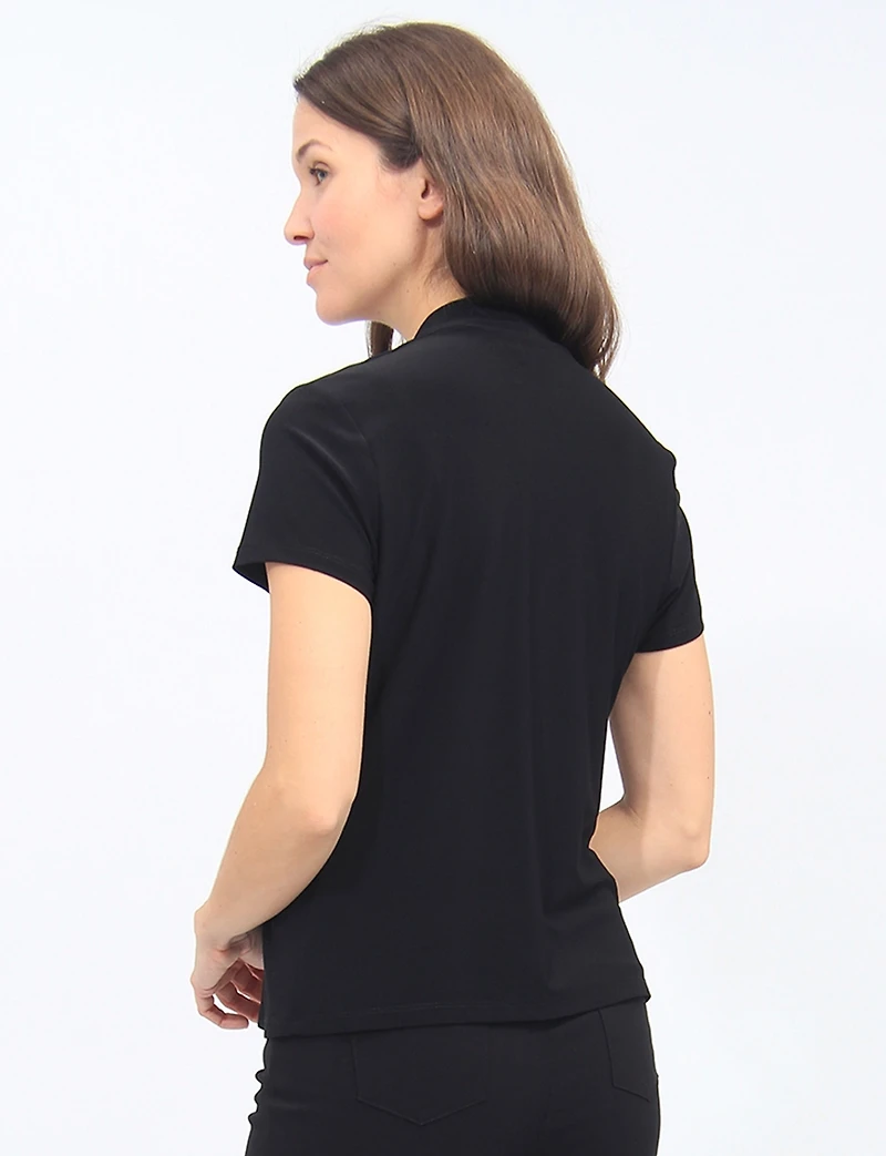 Cardigan Léger et Fluide Ouvert Devant à Manches Courtes Style Multicouche Perle