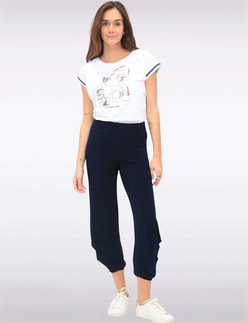Pantalon Drapé Harem Fluide et Chic par Perle