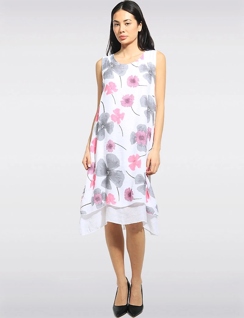 Robe Légère Sans Manches à Motif Floral Délicat & Coupe Évasée par Fun Sport