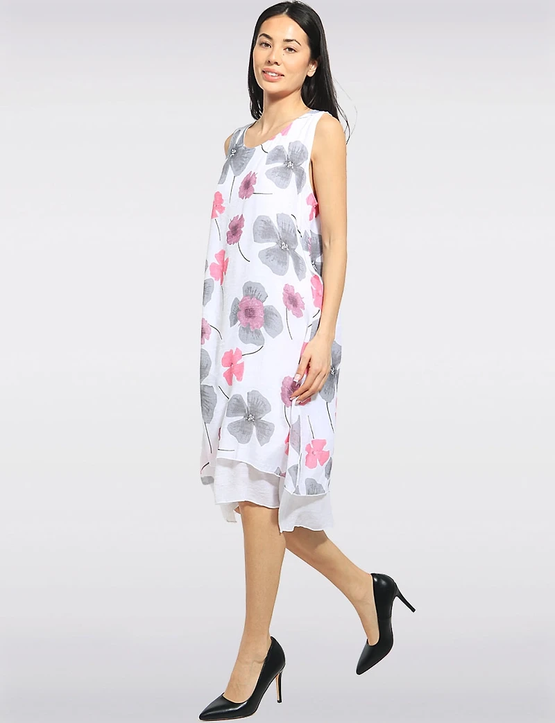 Robe Légère Sans Manches à Motif Floral Délicat & Coupe Évasée par Fun Sport