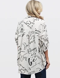 Chemisier Élégant à Boutons Asymétriques avec Imprimé Abstrait par Froccella