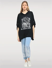 Pantalon Ajusté Froissé à Taille Réglable & Détails Métallisés par Froccella