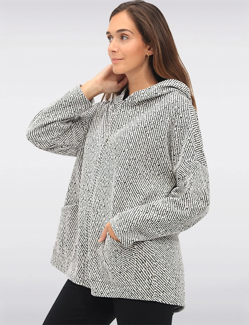 Sweat Polyvalent à Capuche Zippée en Chenille avec Poches Plaquées par Froccella