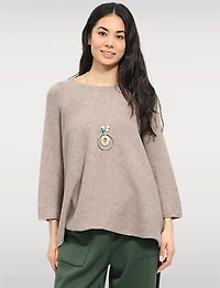 Pull en Tricot à Manches Longues Col Rond avec Collier par Froccella