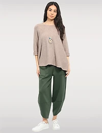 Pull en Tricot à Manches Longues Col Rond avec Collier par Froccella