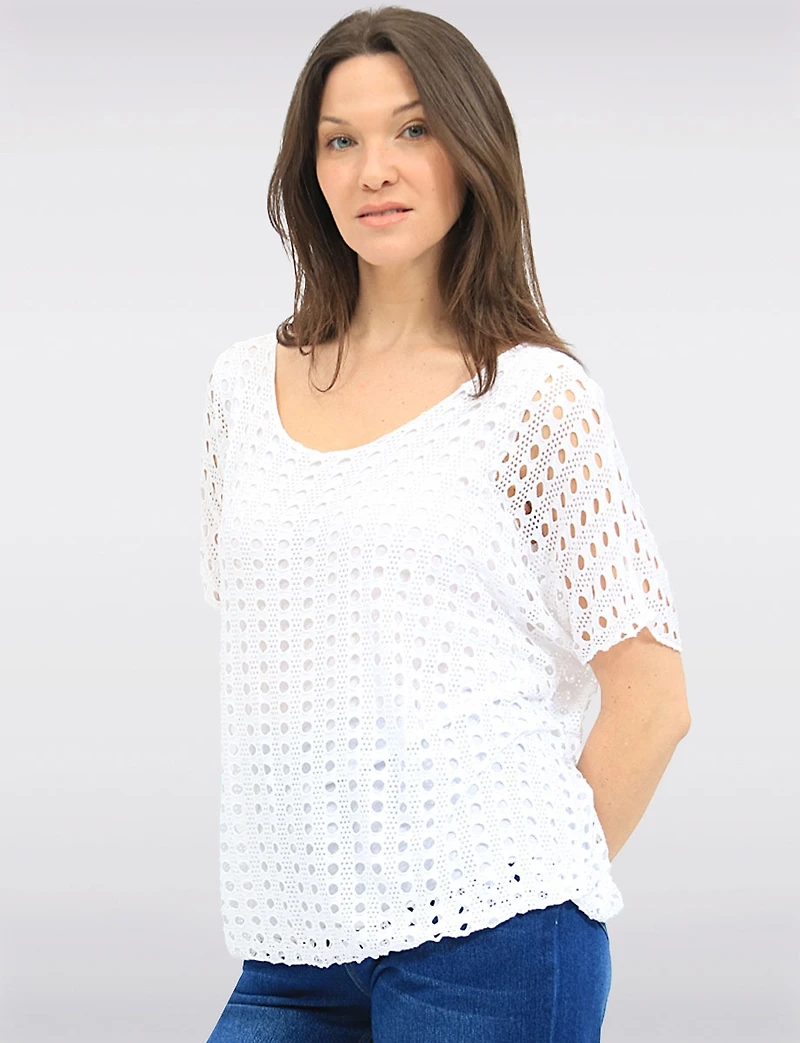Haut À Manches Courtes En Crochet par Froccella