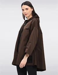 Veste Court Ample Longue Ultra-légère À Capuche & Cordon en Ruban par Froccella