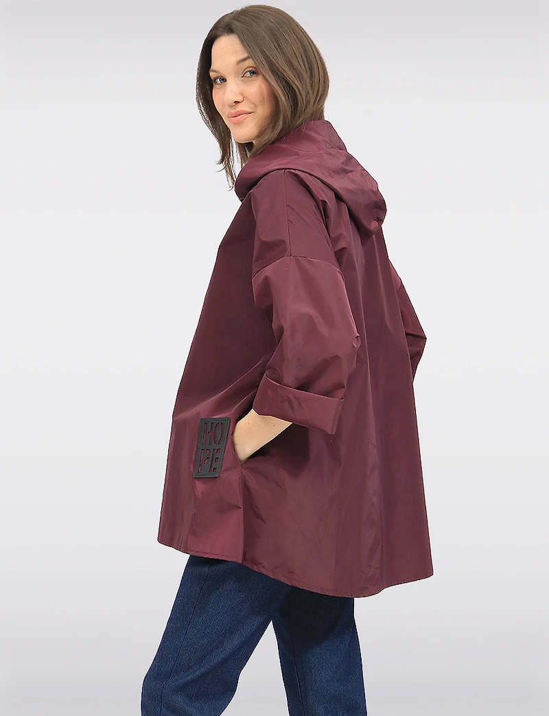 Veste Court Ample Longue Ultra-légère À Capuche & Cordon en Ruban par Froccella