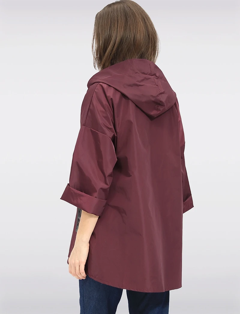 Veste Court Ample Longue Ultra-légère À Capuche & Cordon en Ruban par Froccella