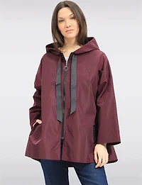 Veste Court Ample Longue Ultra-légère À Capuche & Cordon en Ruban par Froccella