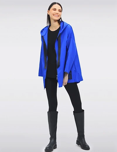 Veste Court Ample Longue Ultra-légère À Capuche & Cordon en Ruban par Froccella