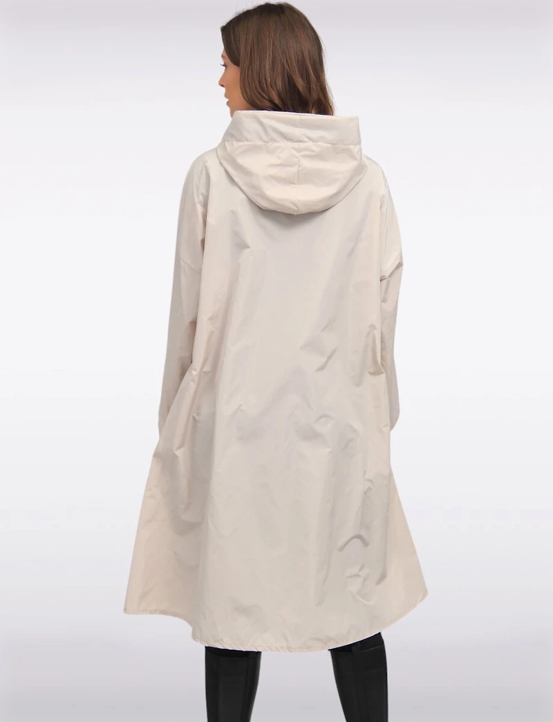 Veste Coupe Ample Longue Ultra-légère À Capuche Et Cordon en Ruban Par Froccella