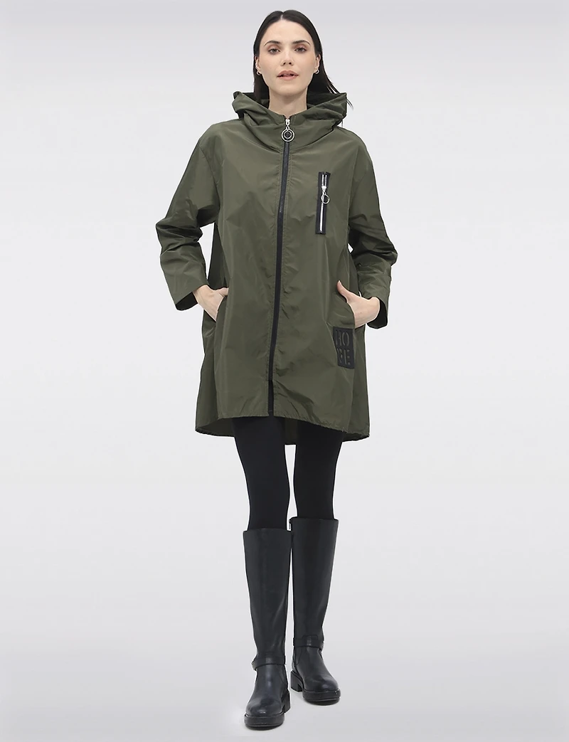 Veste Coupe-vent Ultralégère À Capuche Et Poches Zippées Par Froccella