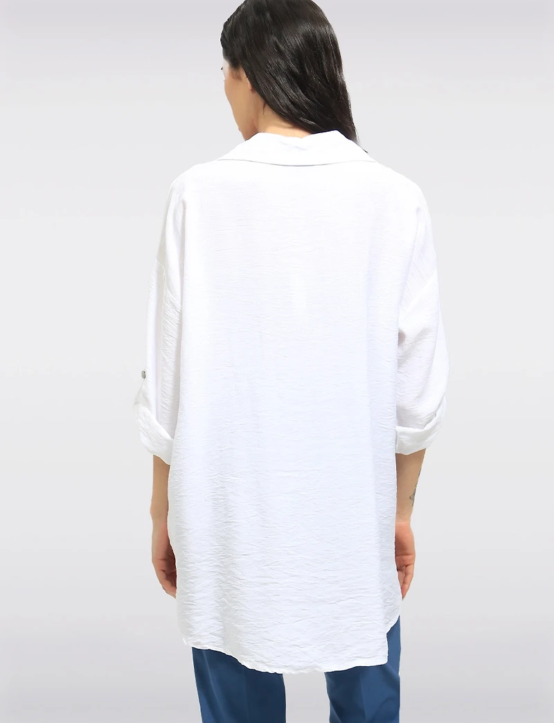 Chemise Ample À Boutons Imprimé Floral Métallisé Et Perles Par Froccella