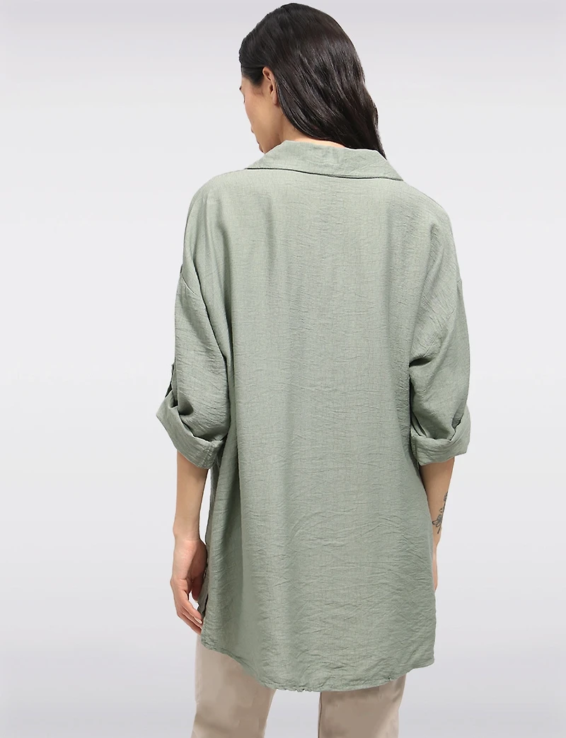 Chemise Ample à Boutons Imprimé Floral Métallisé  Perles par Froccella