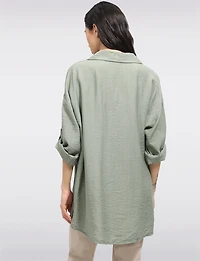 Chemise Ample à Boutons Imprimé Floral Métallisé  Perles par Froccella