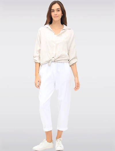 Pantalon Décontracté Stretch Avec Taille Élastique à 4-Poches par Froccella