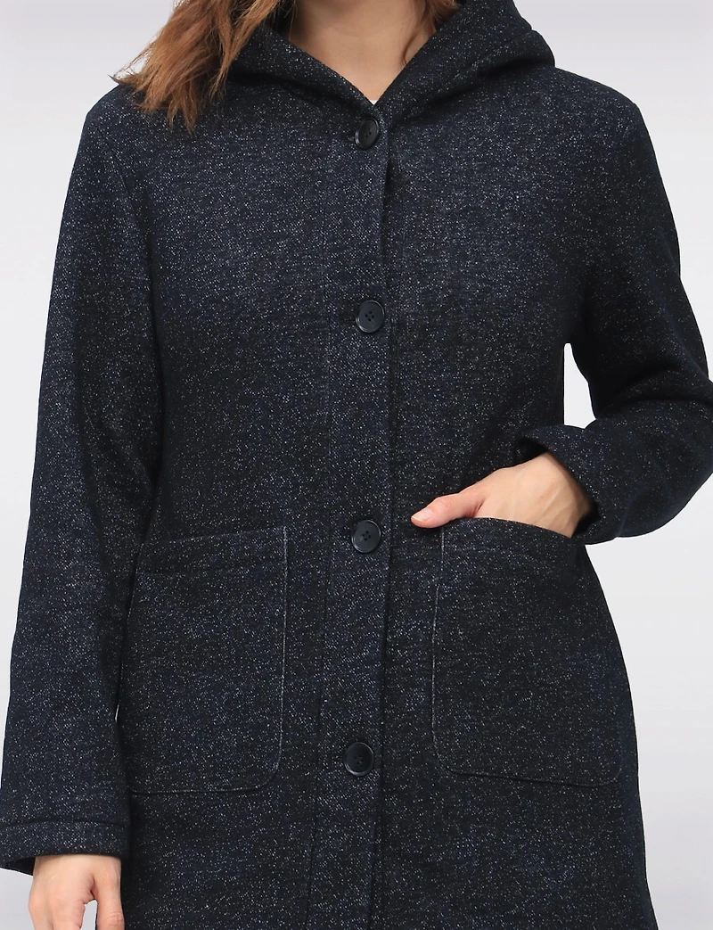 Veste Légère Végan à Capuche avec Effet Chiné & Poches Plaquées par Details