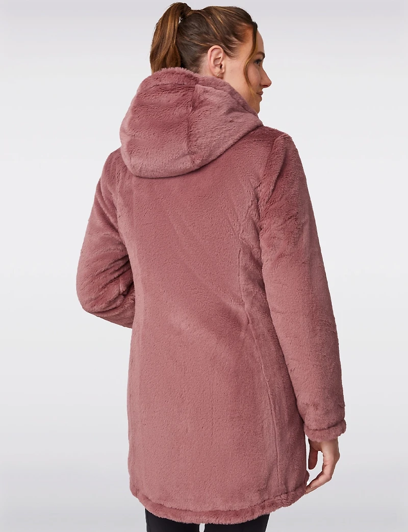 Manteau Matelassé Réversible avec Capuche en Fausse Fourrure par Free Country
